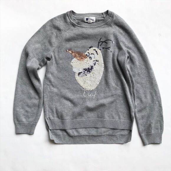 Gapkids Disney Olaf sequin knit sweater EUC XL/12Y - Picture 1 of 5